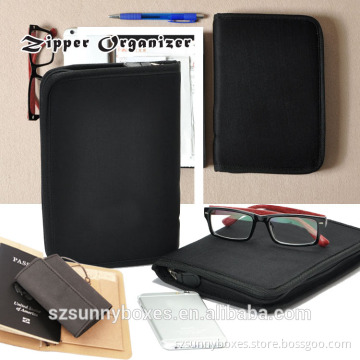 Eco-friendly Waterproof 600D Polyester Business Travel Zipper Organizer File Folder Bag